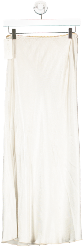 New Collection Cream Satin Maxi Skirt No Size