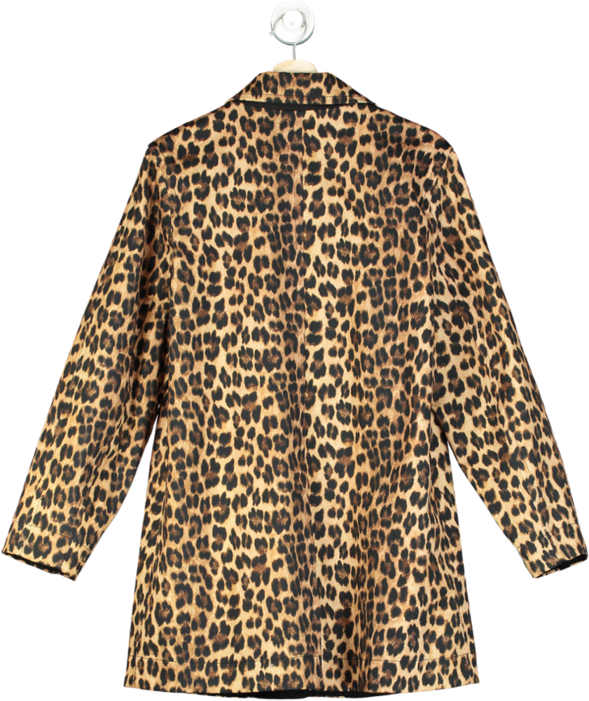 Mango Leopard Print Coat UK M