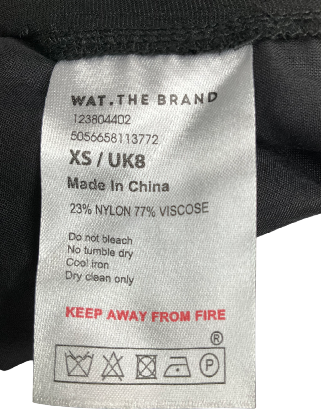 WAT. THE BRAND Black Velvet Wide Leg Trousers UK XS