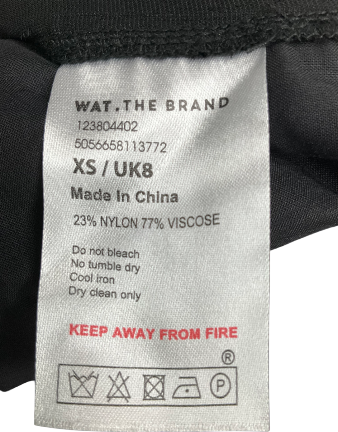 WAT. THE BRAND Black Velvet Wide Leg Trousers UK XS