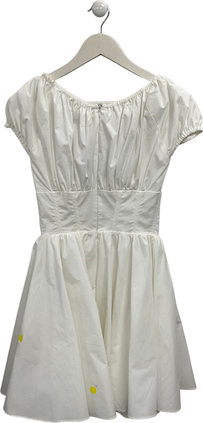 House of CB Nala white cotton gathered mini dressUK S