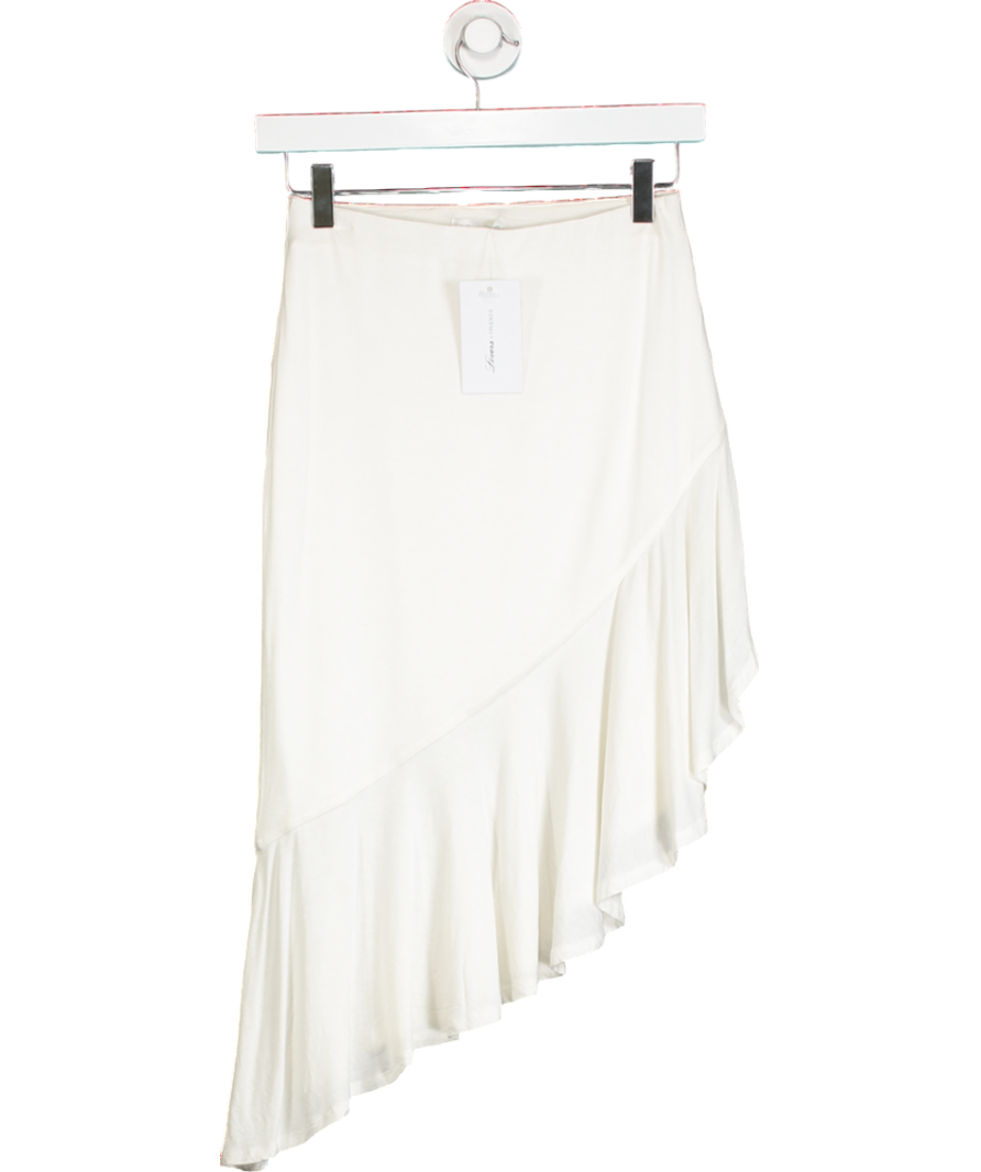 Lovers and Friends White Asymmetric Frill Detail Mini Skirt UK S