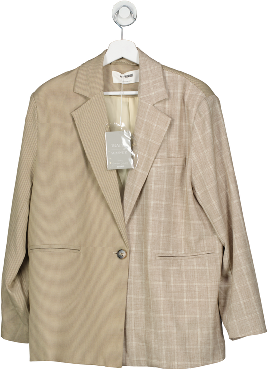 4th & Reckless Beige Traces Of Summer Two Tone Blazer UK 10