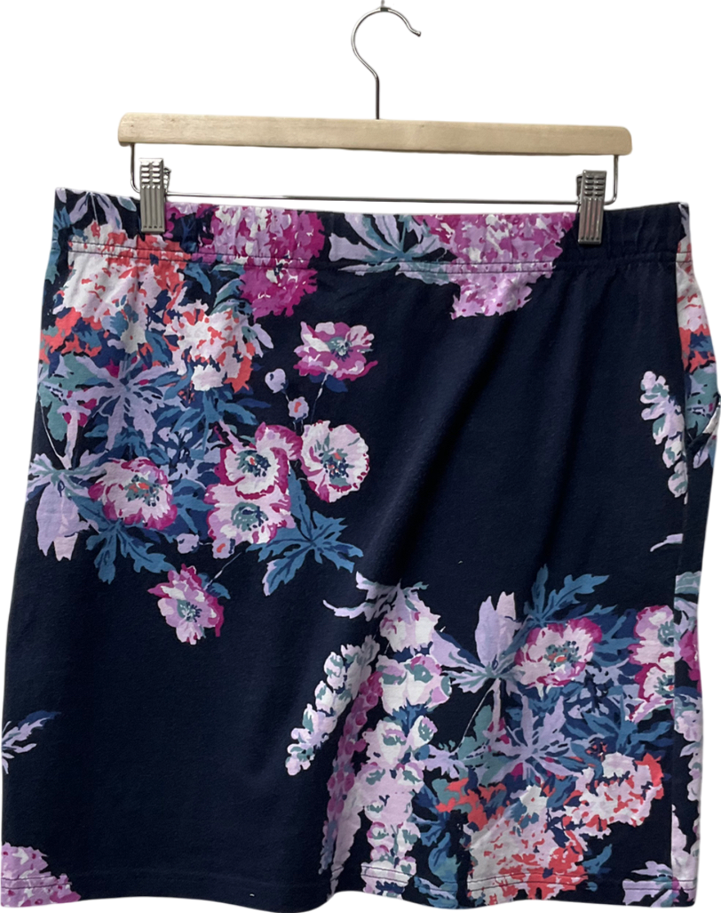 joules Blue Portia Print Jersey Skirt UK 16