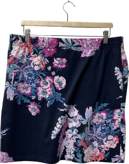 joules Blue Portia Print Jersey Skirt UK 16