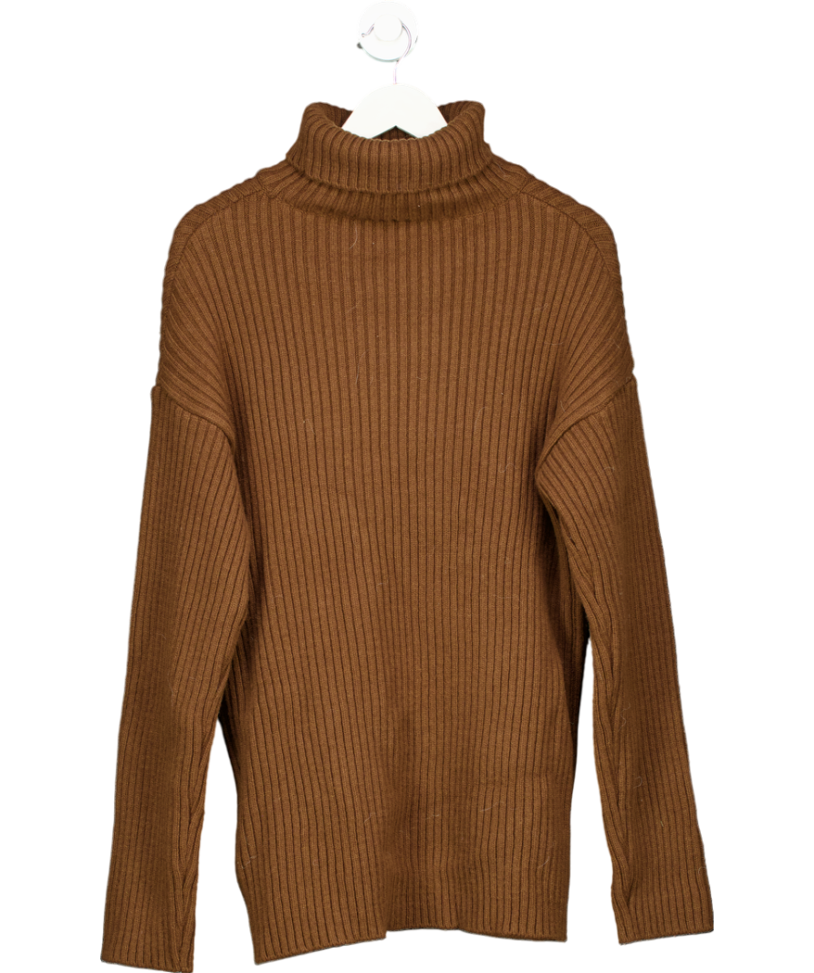 The Frankie Shop Brown Thelma Ribbed Sweater Dress UK XS/S