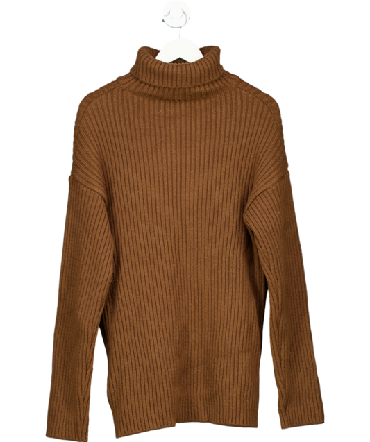 The Frankie Shop Brown Thelma Ribbed Sweater Dress UK XS/S