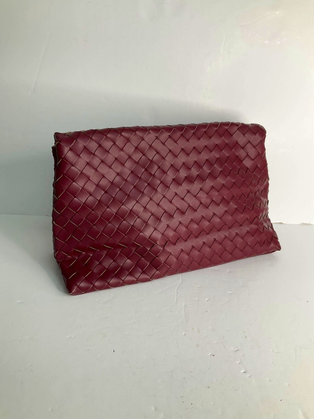 Next Burgundy Woven Clutch Bag