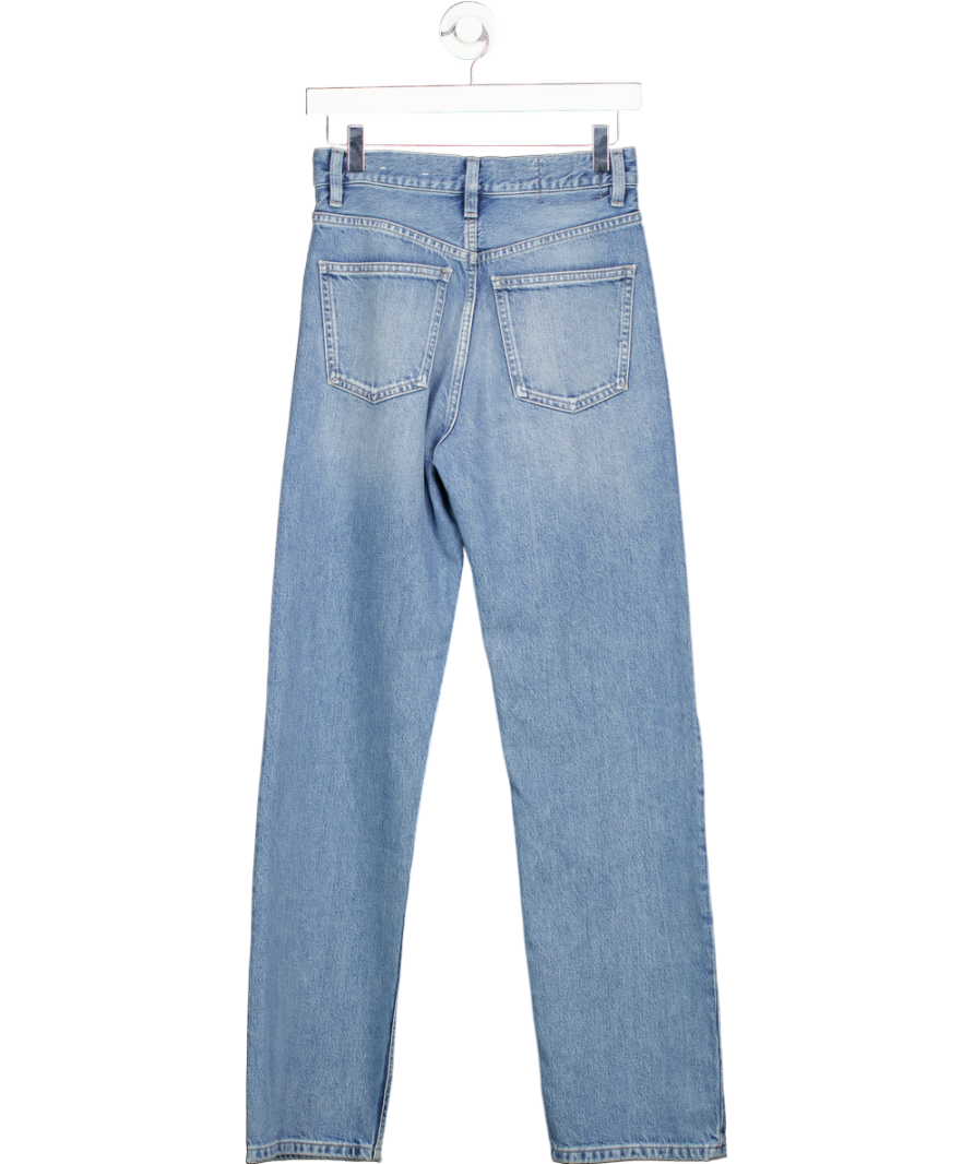 Massimo Dutti Blue Comfort Straight Fit High-rise Ankle Jeans UK 6