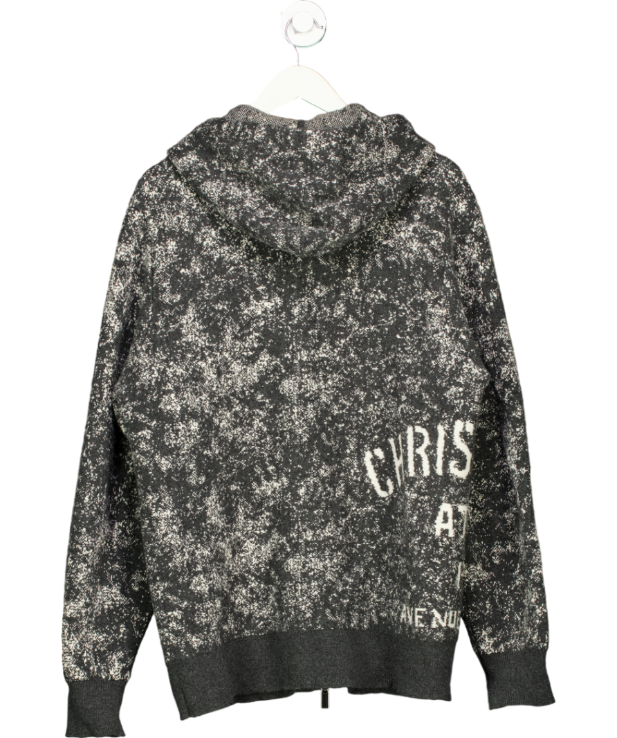 Christian Dior Grey vintage Atelier Noise Knit Zip Up Hoodie UK XL
