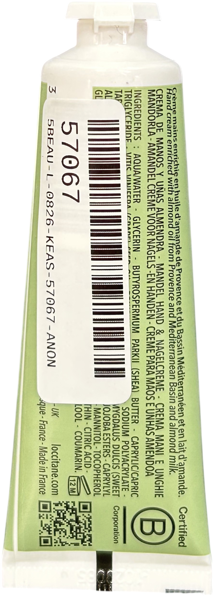 Loccitane Almond Delicious Hand Cream Travel Size Universal 30ml