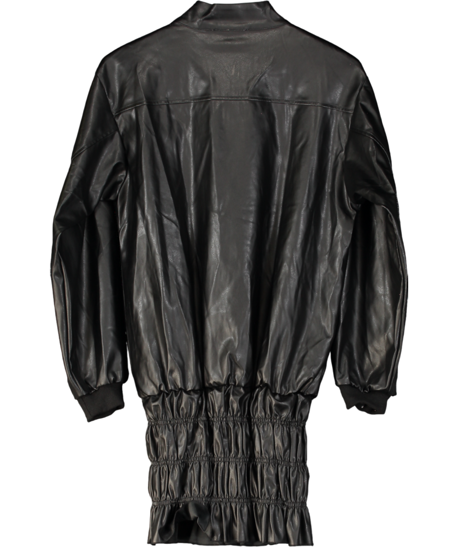 Cherry mellow Black Faux Leather Mini Dress UK S