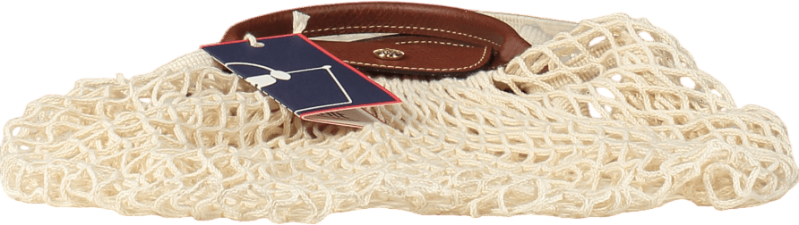 LONGCHAMP Cream Le Pliage Filet Top Handle Net Bag, Ecru