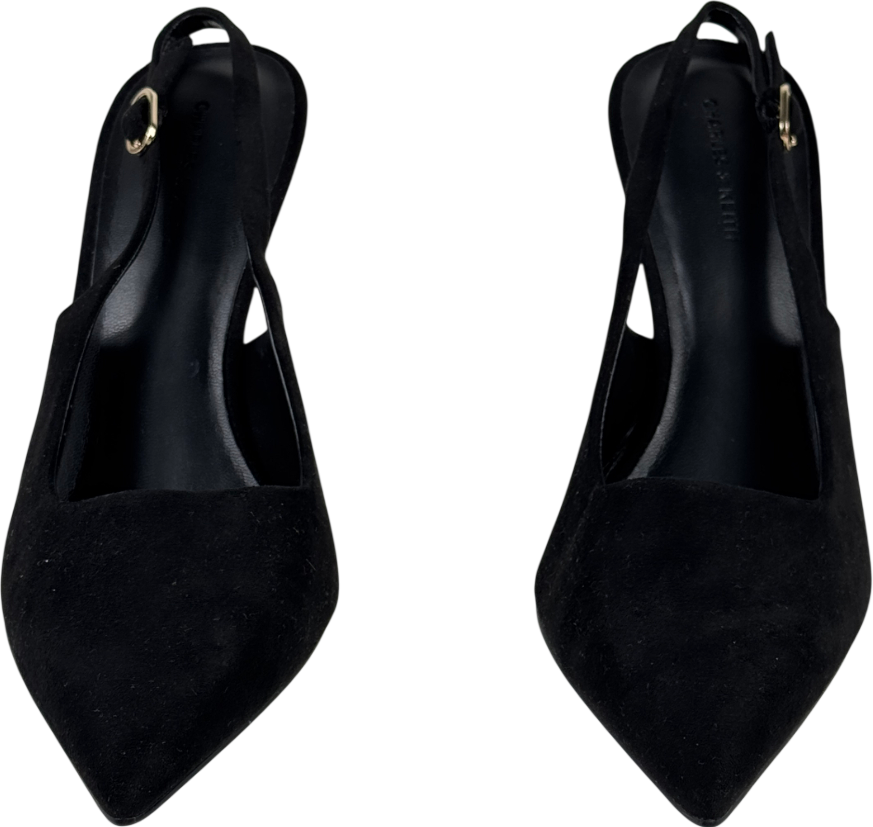 CHARLES & KEITH Faux Suede Sculptural-heel Pointed Pumps - Black UK 7 EU 40 👠