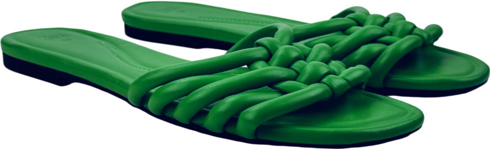 ZARA Green Woven Flat Sandals UK 6 EU 39 👠