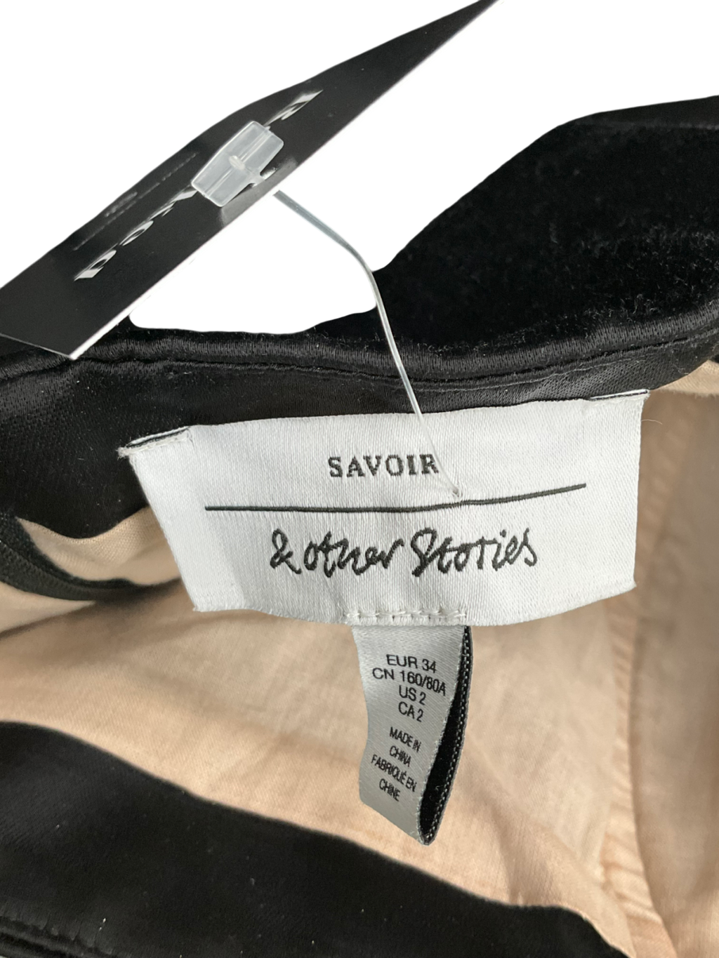 & Other Stories Black Asymmetric Ruffle Bandeau Top UK 6