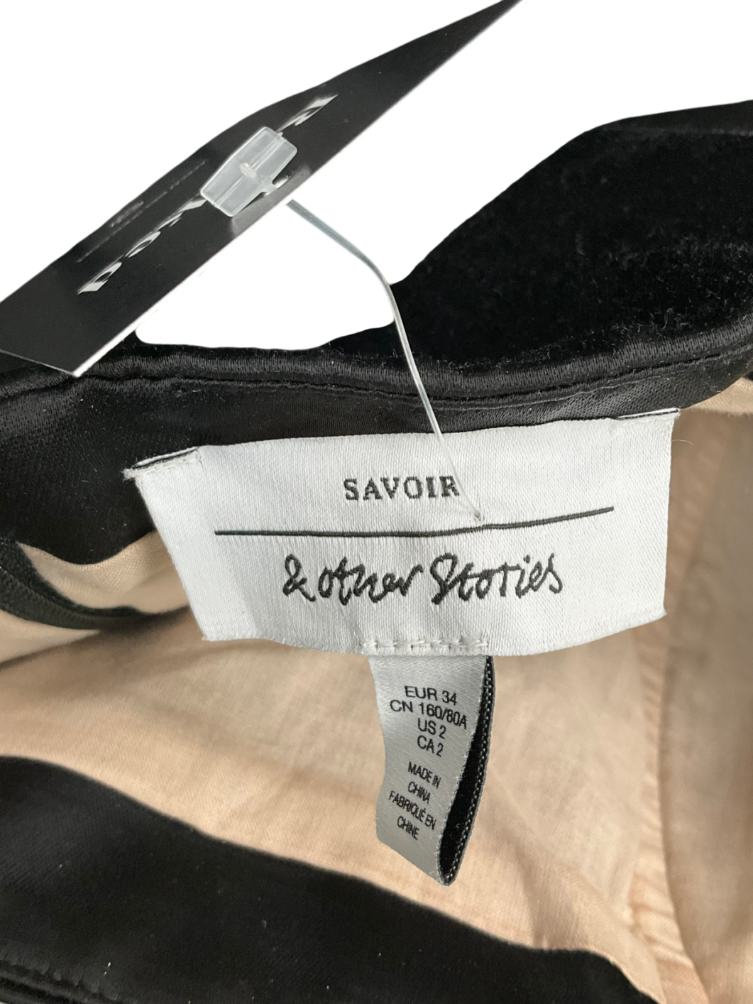 & Other Stories Black Asymmetric Ruffle Bandeau Top UK 6