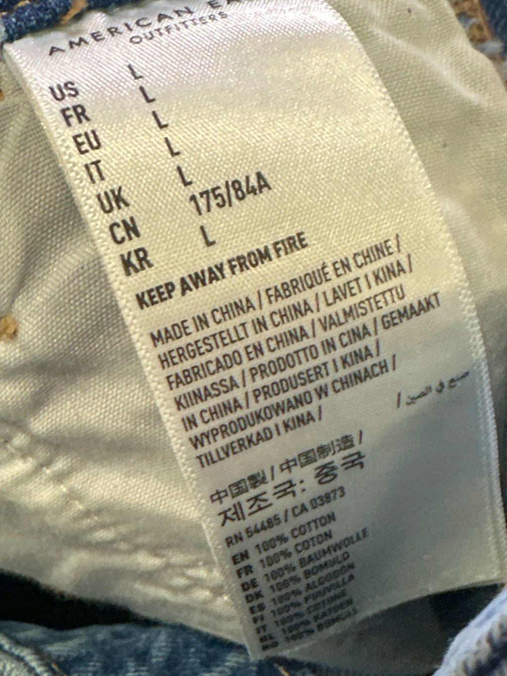 American Eagle Blue Denim Distressed Overalls UK L