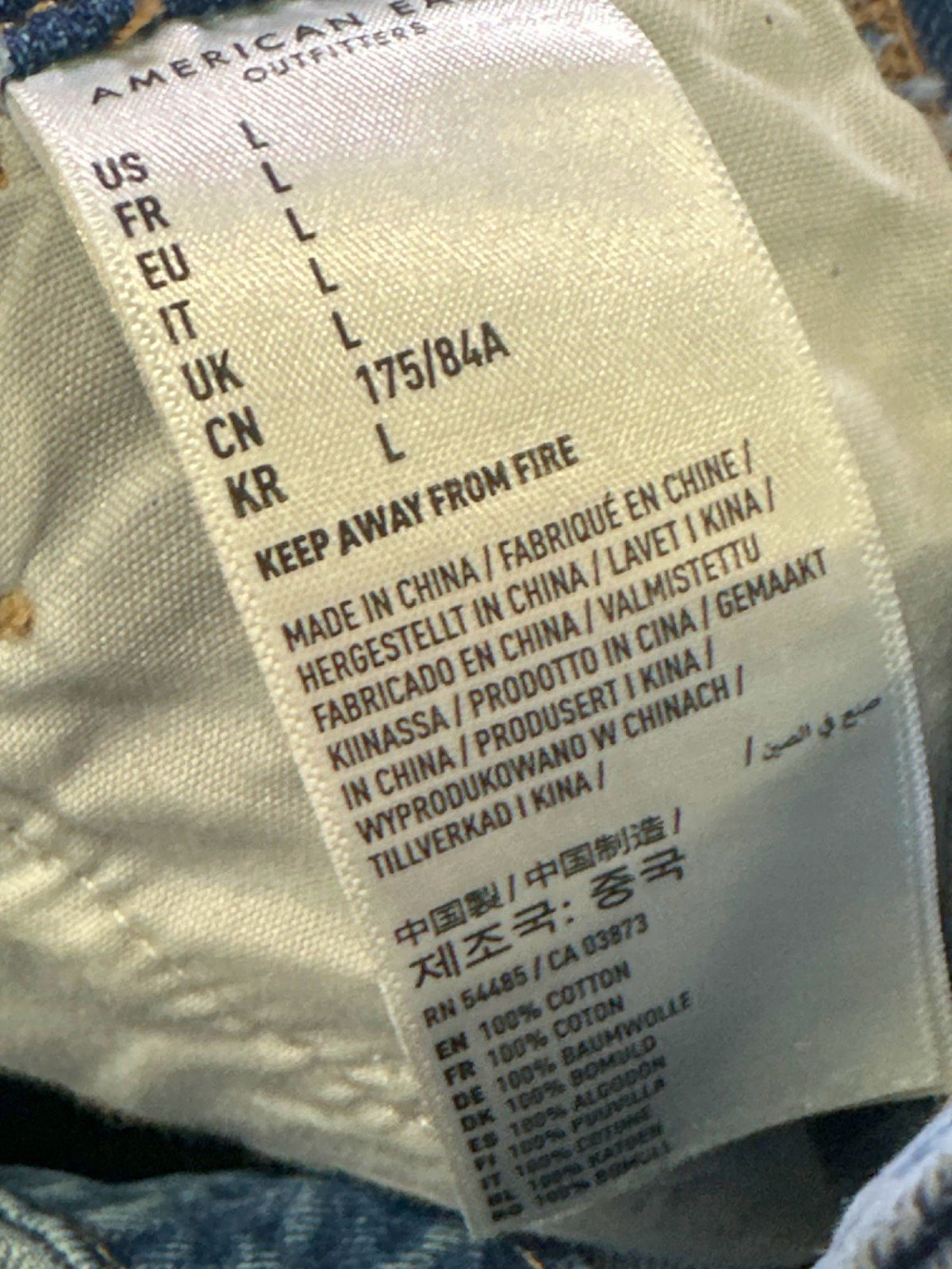 American Eagle Blue Denim Distressed Overalls UK L