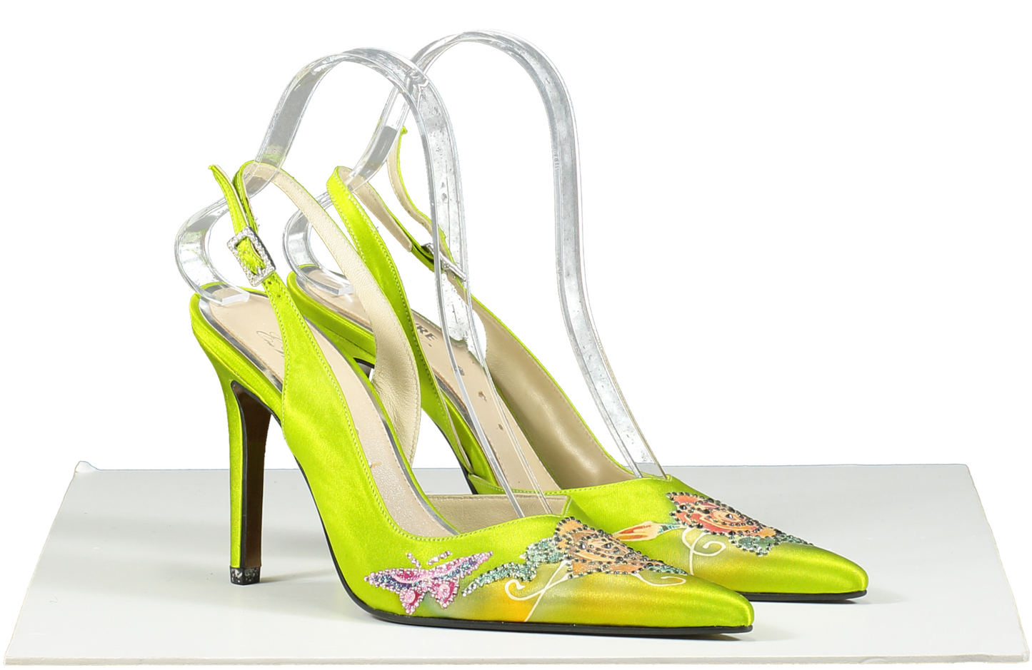 LEWRE Lewre X Eric Way Green Bespoke Satin Embellished Shoes UK 3 EU 36 👠