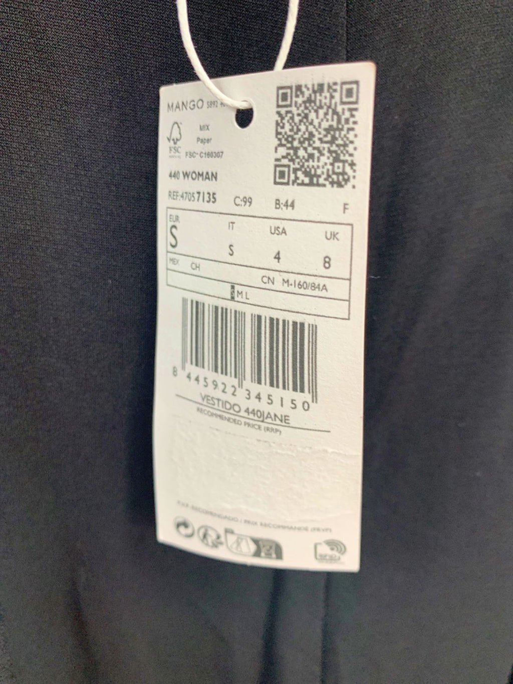 Mango Black One-Shoulder Mini Dress UK S