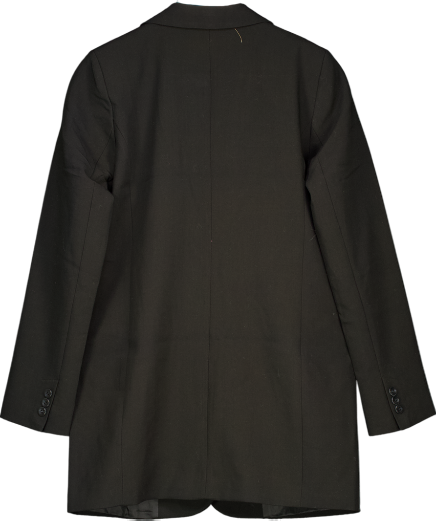 Warehouse Black Crepe Longline Single Breasted Blazer UK 8