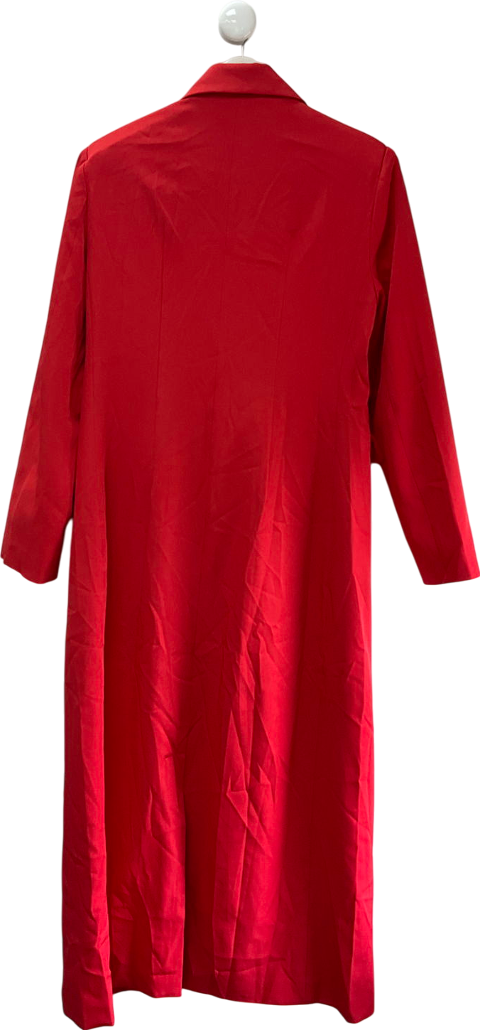 Misspap Red Maxi Tailored Trench Coat UK 8
