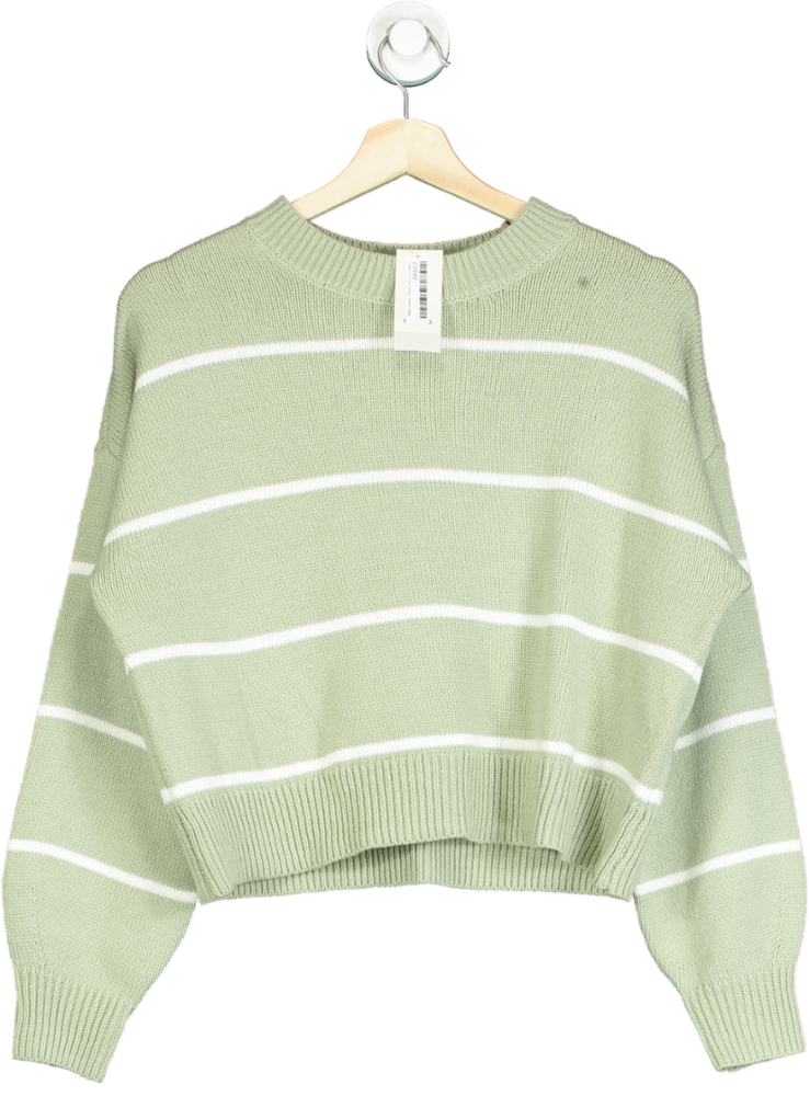 Hollister Green Striped Sweater UK XS