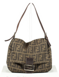 Fendi Brown Zucca Monogram Mama Baguette Shoulder Bag One Size
