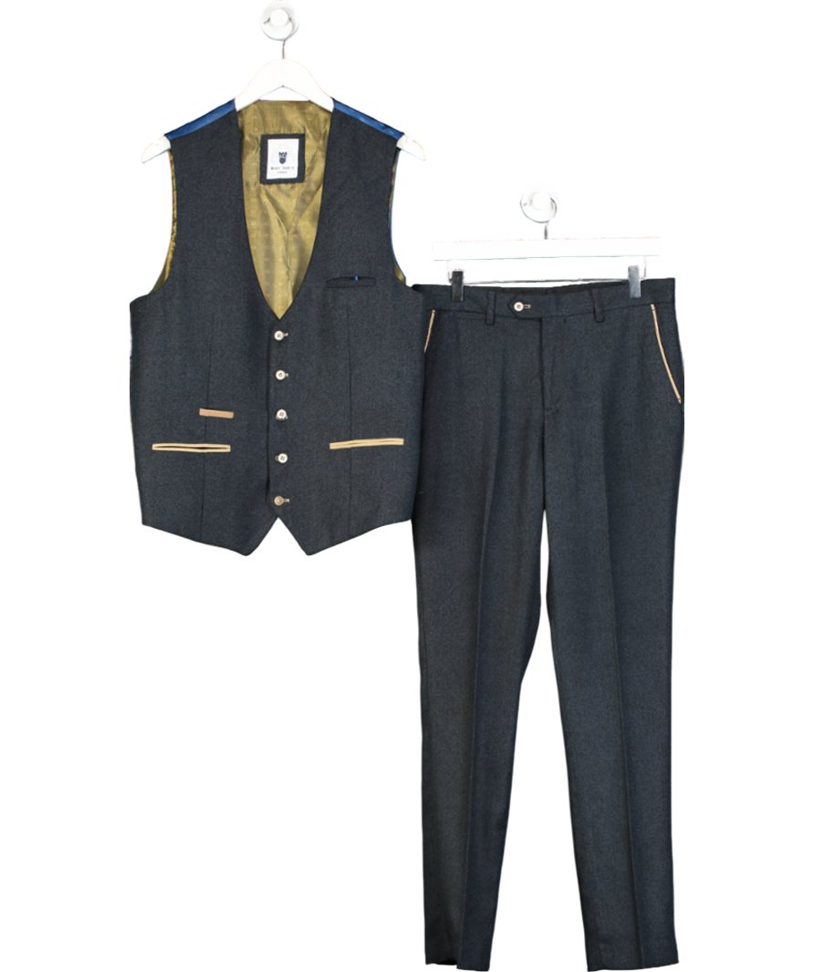Marc Darcy Blue Dion Three Piece Suit UK 44" CHEST