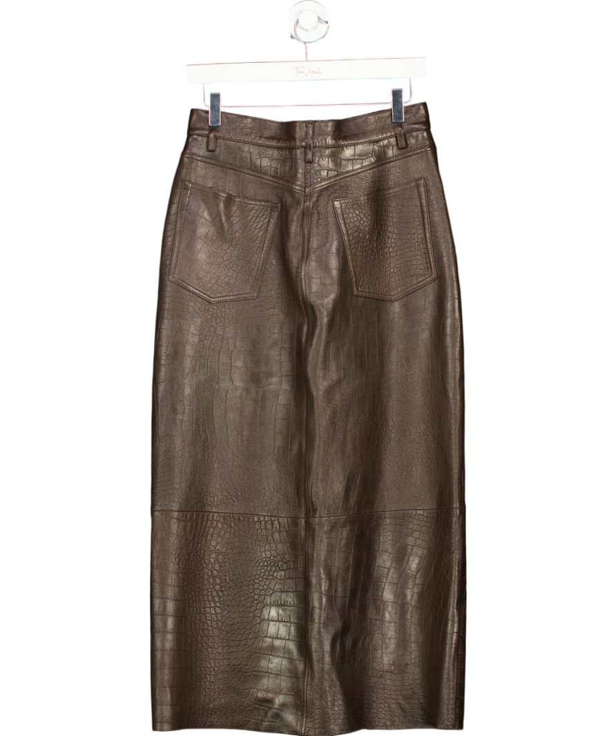 FRAME Brown The Midaxi Leather Skirt W27
