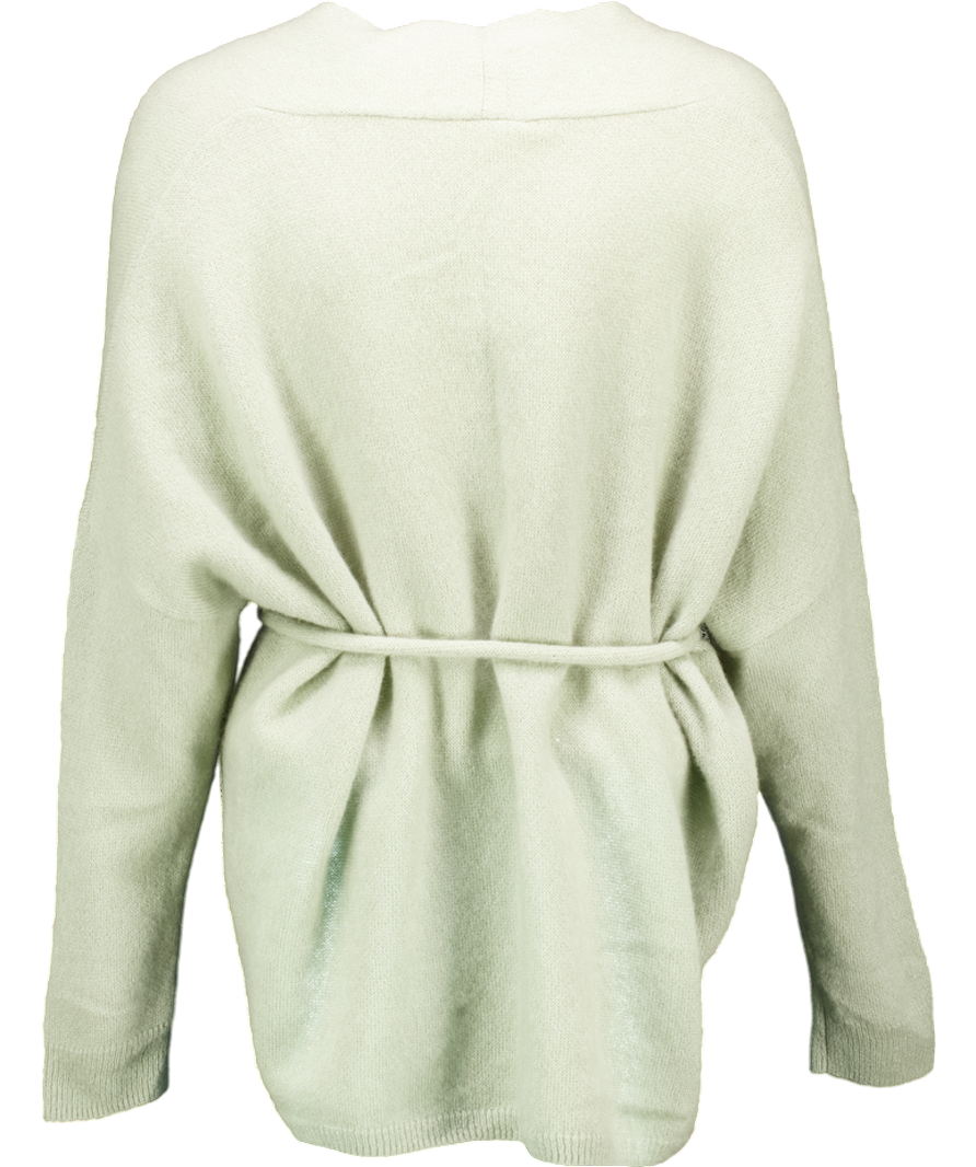 LilySilk Silk/Cashmere Green Lounge Wrap Knit Cardigan UK S