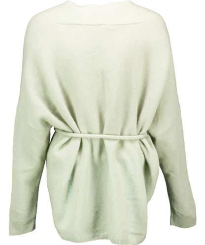 LilySilk Silk/Cashmere Green Lounge Wrap Knit Cardigan UK S