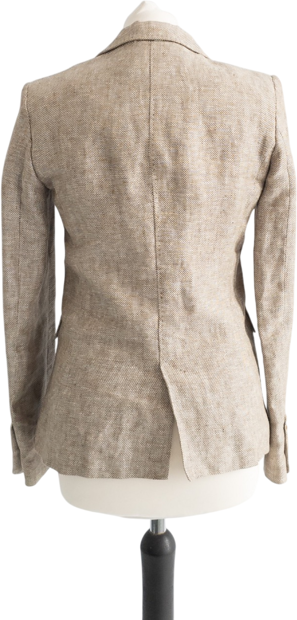 MASSIMO DUTTI Beige Biege Textured Blazer UK 8