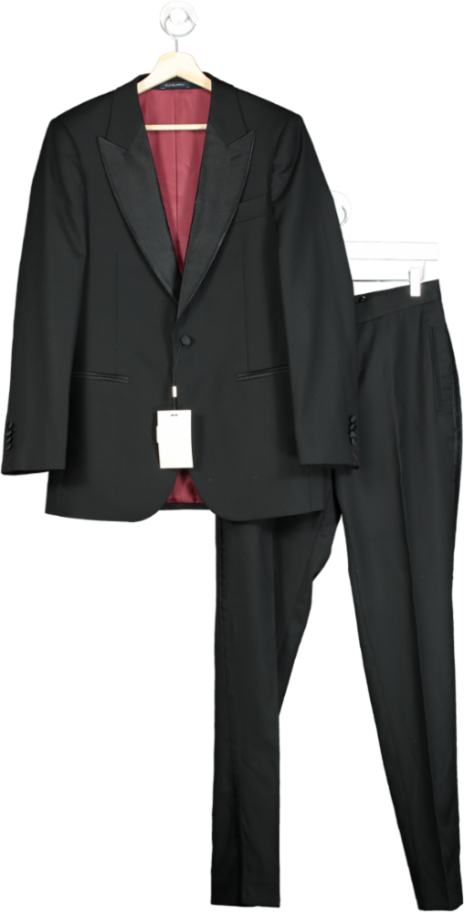 Suitsupply Black Pure Wool Lazio 2-piece Tuxedo / Dinner Suit EU 46 UK 36 Small