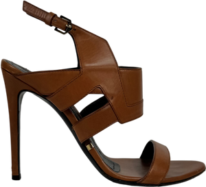 Gianmarco Lorenzi Beige Tan Strappy Stiletto Heels With Buckle Ankle Strap UK 5 EU 38