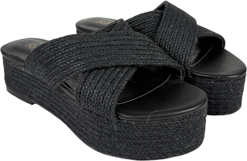 Raye Black Tiko Wedge UK 4.5 EU 37.5 👠