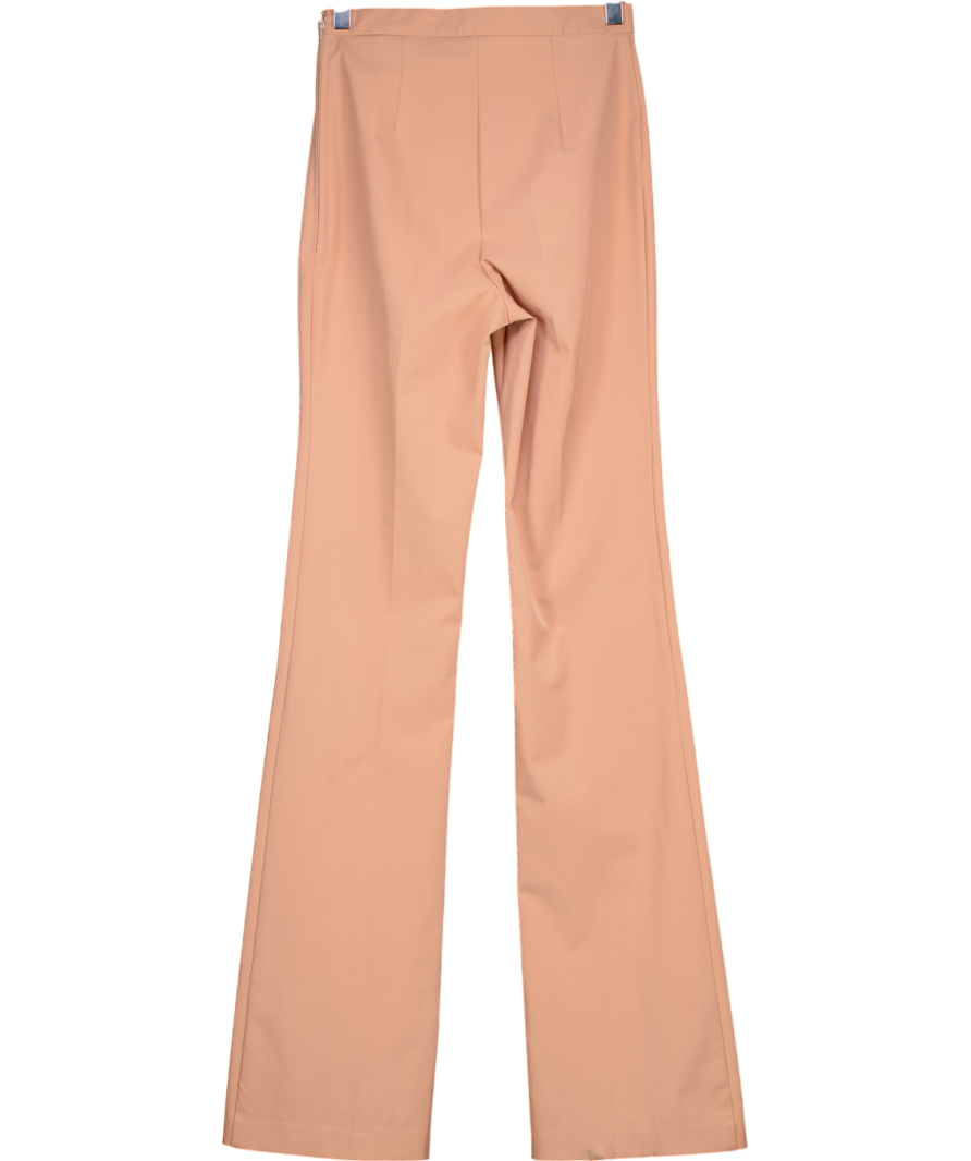Elisabetta Franchi Pink High Waist Flare Seam detail Trousers UK 8