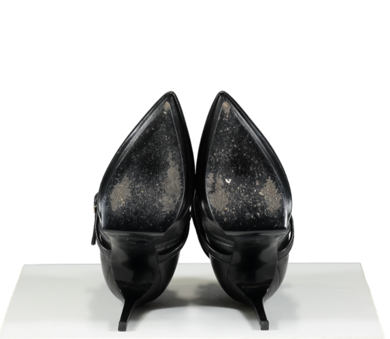 Saint Laurent Black Platform Leather Ankle Boots UK 7 EU 40 👠