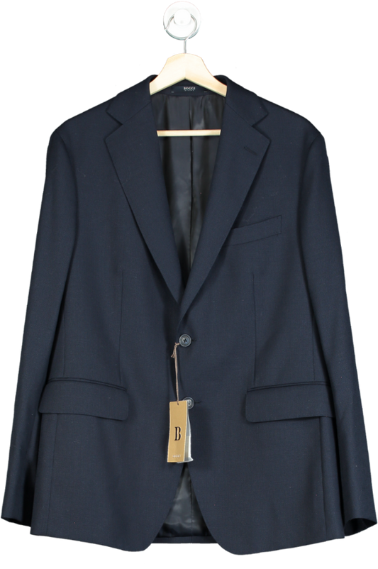 Boggi Milano Blue Navy 4ply 100% Wool Blazer Sz50 UK L/XL