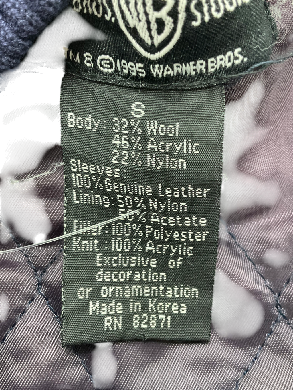 Warner Brothers Blue Looney Tunes Varsity Jacket UK S