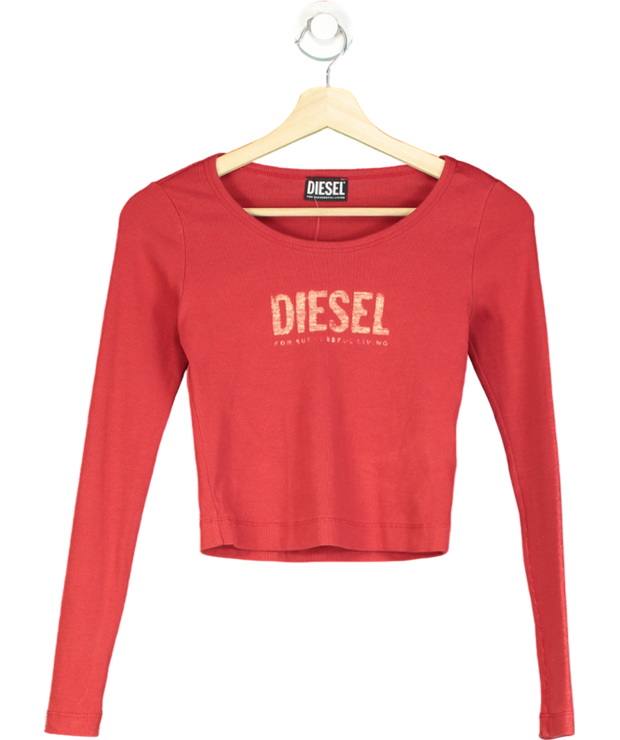 Diesel Red Printed Logo Shirt UK S
