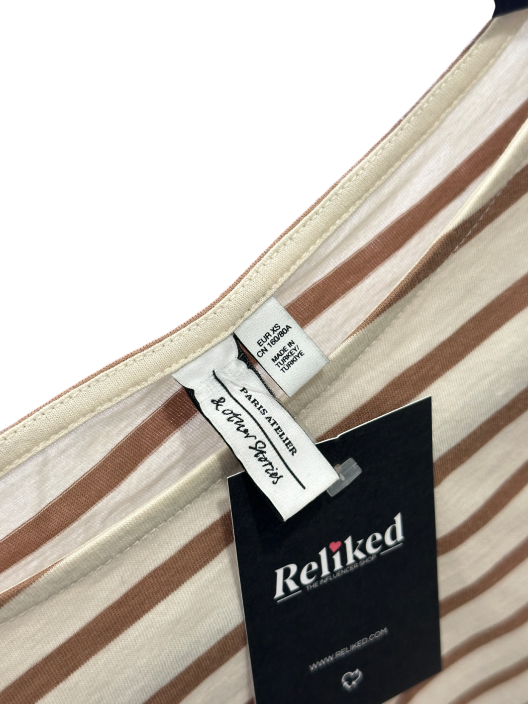 & Other Stories Cream Breton Stripe Top UK XS