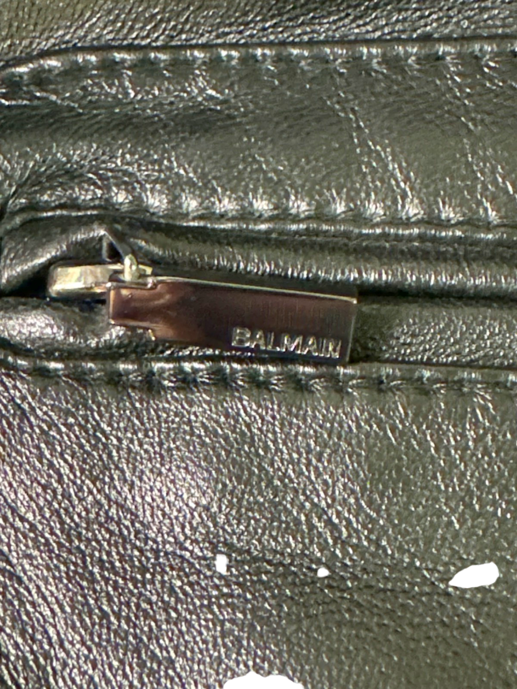 Balmain Black Nappa Leather Jacket Size 52 UK XL