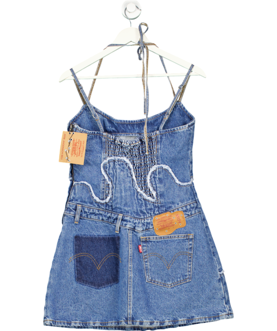 levis Blue Denim Mini Dress 100% Cotton UK L