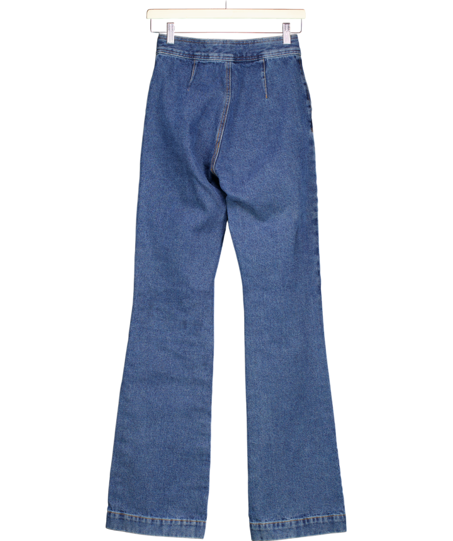Sezane Blue Le Crop Buttoned Jeans UK 6