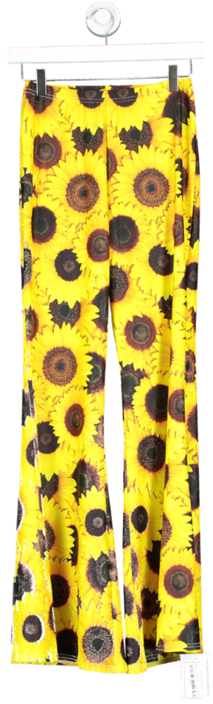Day by Day Yellow Super Flared Sunflower Leggings UK 6
