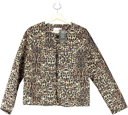 Wyse Brown Quilted Leopard Print Jacket UK 8