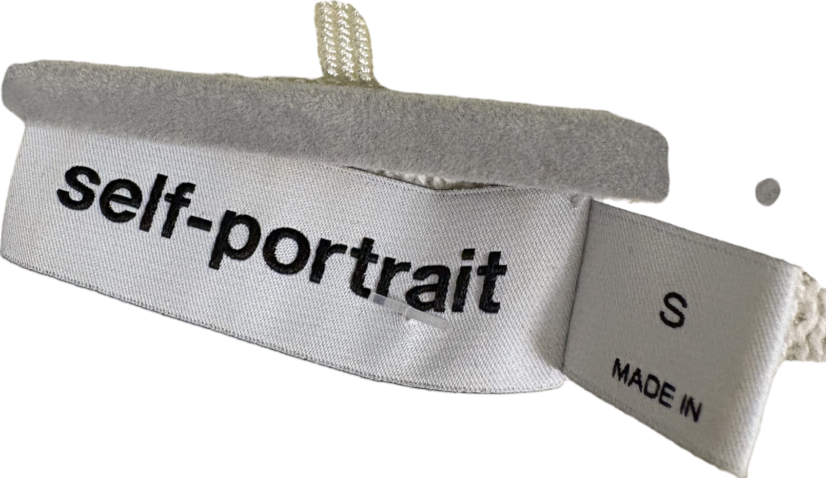 Self-Portrait Cream Short Sleeve Pleated Dress S