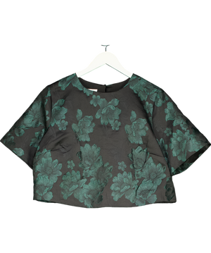 Monsoon Green Floral Print Blouse UK 16